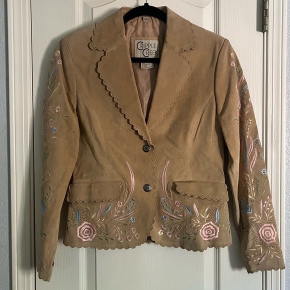 Incredible Cripple Creek leather floral jacket - Picture 1 of 11